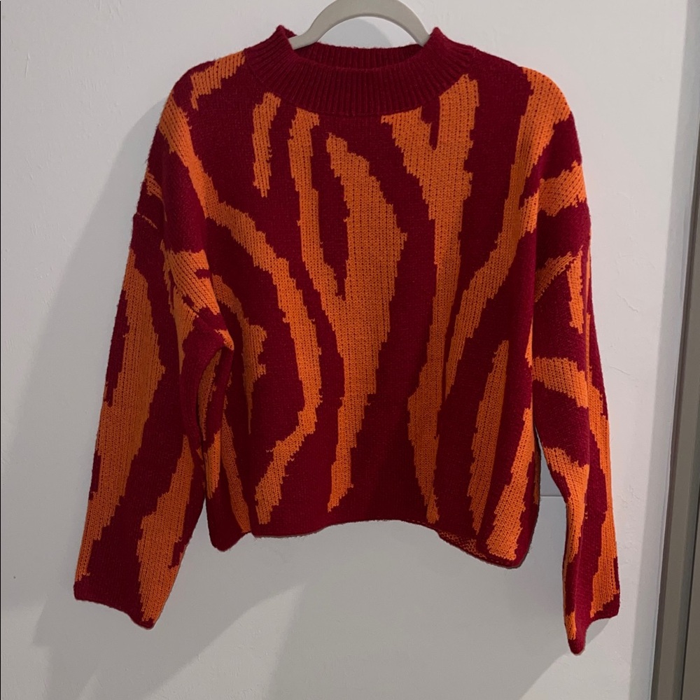 Stylish Red and Orange Sweater
